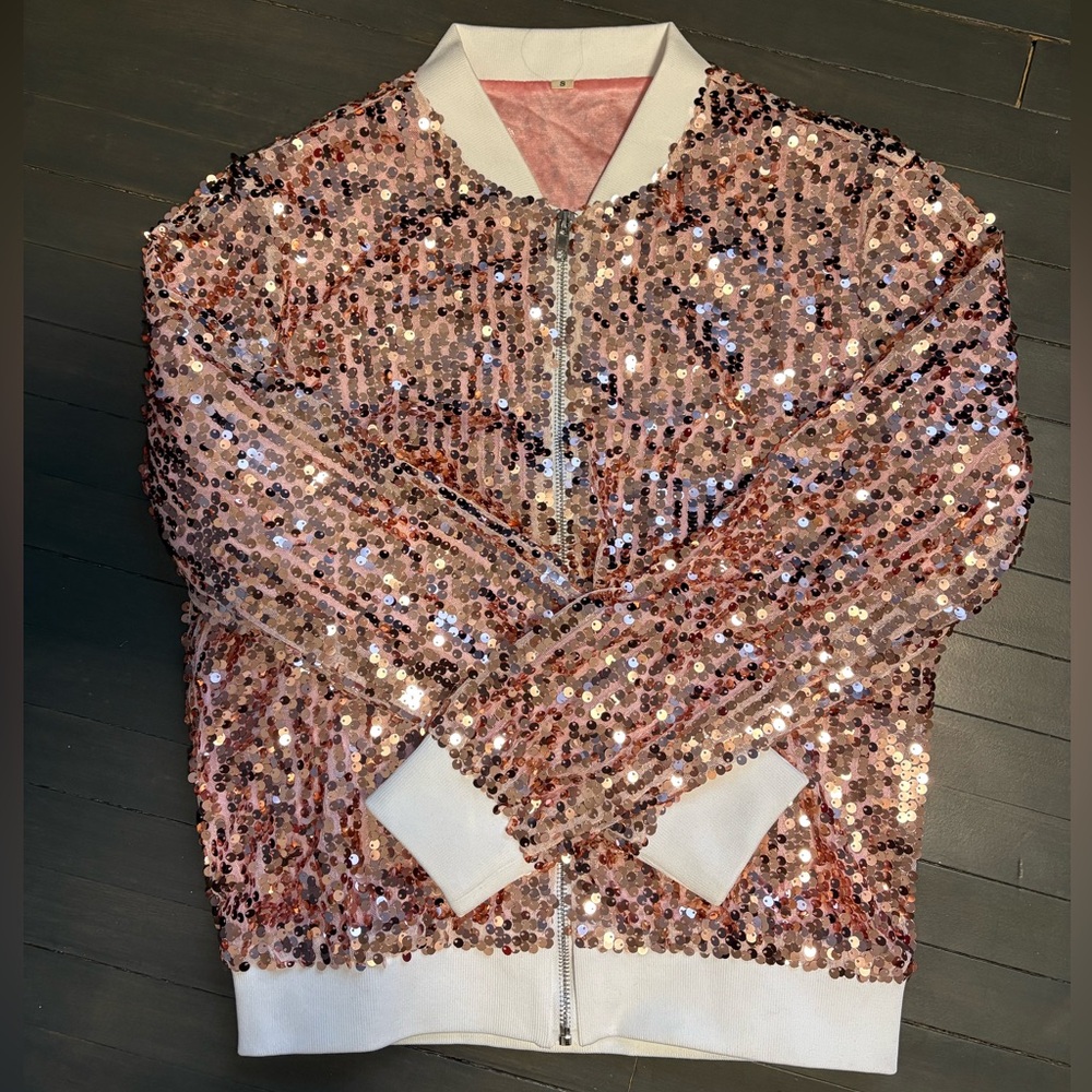 Sequin Pink Bomber Jacket